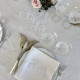 Nappe brodée à vos initiales damassé lin vintage 160x230cm - Villa Farese