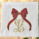 Serviette brodée prénom ou initiale collection Noël - Villa Farese