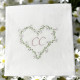 Serviette de table brodée à vos initiales dans un coeur - Villa Farese