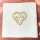 Serviette de table brodée à vos initiales dans un coeur - Villa Farese