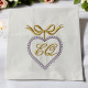 Serviette de table brodée à vos initiales dans un coeur - Villa Farese