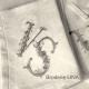 Serviette de table brodée à vos initiales damassé vintage - Villa Farese