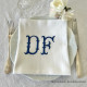 Serviette de table brodée à vos initiales damassé vintage - Villa Farese