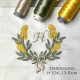 Serviette de table brodée initiale personnalisée Fleurs - Villa Farese