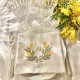 Serviette de table brodée initiale personnalisée Fleurs - Villa Farese