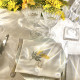 Serviette de table brodée initiale personnalisée Fleurs - Villa Farese