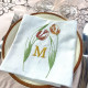 Serviette de table brodée initiale personnalisée Fleurs - Villa Farese