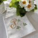 Serviette de table brodée initiale personnalisée Fleurs - Villa Farese
