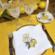 Serviette de table brodée personnalisée citron de Menton avec votre intiale - Villa Farese