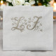 Serviette de table brodée à vos initiales damassé vintage - Villa Farese