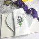 Serviette de table brodée initiale personnalisée Fleurs - Villa Farese
