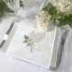 Serviette de table brodée initiale personnalisée Fleurs - Villa Farese