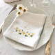 Serviette de table brodée initiale personnalisée Fleurs - Villa Farese