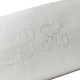 Nappe brodée antique monogramme BK damassé lin 140x220cm - Villa Farese