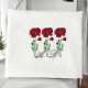 Serviette brodée personnalisée Joli coquelicot avec vos initiales - Villa Farese