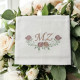 Serviette brodée prénom ou initiale bouton de Rose - Villa Farese
