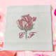 Serviette brodée prénom ou initiale bouton de Rose - Villa Farese