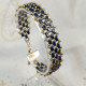 Bracelet fantaisie perles Half Tila miyuki cobalt Picasso - Villa Farese