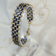 Bracelet fantaisie perles Half Tila miyuki cobalt Picasso - Villa Farese