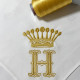 Serviette de table brodée personnalisée collection Couronne à votre initiale - Villa Farese