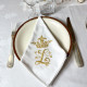 Serviette de table brodée personnalisée collection Couronne à votre initiale - Villa Farese