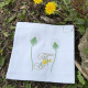 Serviette de table brodée Initiale personnalisée Fleur pissenlit - Villa Farese