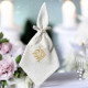 Six Serviettes brodées personnalisées avec vos intiales Monogramme entrelacé Venezia - Villa Farese