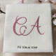 Serviette de table brodée personnalisée à vos initiales vintage - Monogramme ELISE - Villa Farese