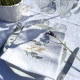 Serviette brodée personnalisée fleur de Lavande monogramme à votre initiale - Villa Farese