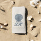 Serviette brodée personnalisée à vos initiales thème La mer - Villa Farese