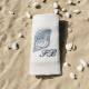 Serviette brodée personnalisée à vos initiales thème La mer - Villa Farese