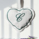 Coeur à suspendre brodé senteur fleurs de lavande à vos initiales - Villa Farese
