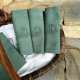Six serviettes brodées main antique monogramme JD Vert forêt - Villa Farese