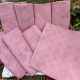 Huit serviettes brodées main antique monogramme LC et BF rose ancien - Villa Farese