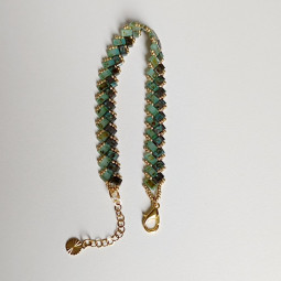 Bracelet perles Miyuki vert Picasso - Villa Farèse