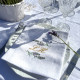 Serviette de table brodée initiale personnalisée Fleurs - Villa Farese