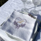 Serviette de table brodée initiale personnalisée Fleurs - Villa Farese
