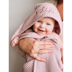 Linge de bain et de table Bébé en nid d'abeille broderie LAYA - Villa Farese