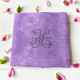 Huit Serviettes de table brodées à vos initiales vintage couleur Lavande - Villa Farese