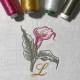 Serviette de table brodée – Lys Calla personnalisée à votre intiale - Villa Farese