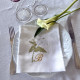 Serviette de table brodée – Lys Calla personnalisée à votre intiale - Villa Farese