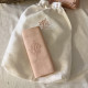 Douze serviettes brodées main antique monogramme AP rose ballerine - Villa Farese