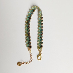 Bracelet perles Miyuki vert Picasso - Villa Farèse - Villa Farese