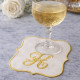 Six sous-verres brodés à votre initiale en damassé vintage collection Royal - Villa Farese