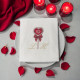 Serviette de table brodée prénom ou initiales Collection sucette coeur - Villa Farese