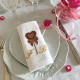 Serviette de table brodée prénom ou initiales Collection sucette coeur - Villa Farese